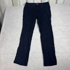 Dickies Womens Chino Pants Black Flat Front Bootcut Leg Workwear Size 11/30